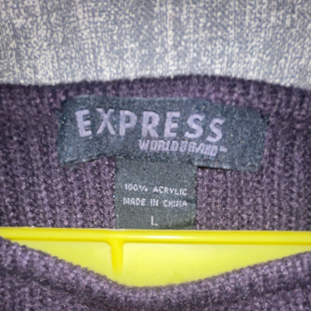 💜 Express Royal Purple Sweater Size Large - Picture 6 of 7
